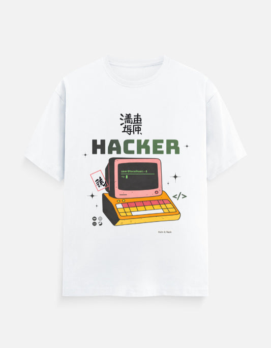 Retro Hacker Terminal vintage computer t-shirt by Helm & Hack